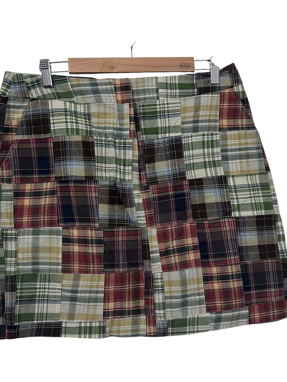 Marina Luna Madras Plaid Patchwork Short Skirt Womens 12 Preppy Golf Casual